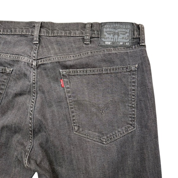 Levi's Other - Levi's 559 Relaxed Straight Jeans Mens 38x32 Black Faded Black Denim 0626-0466